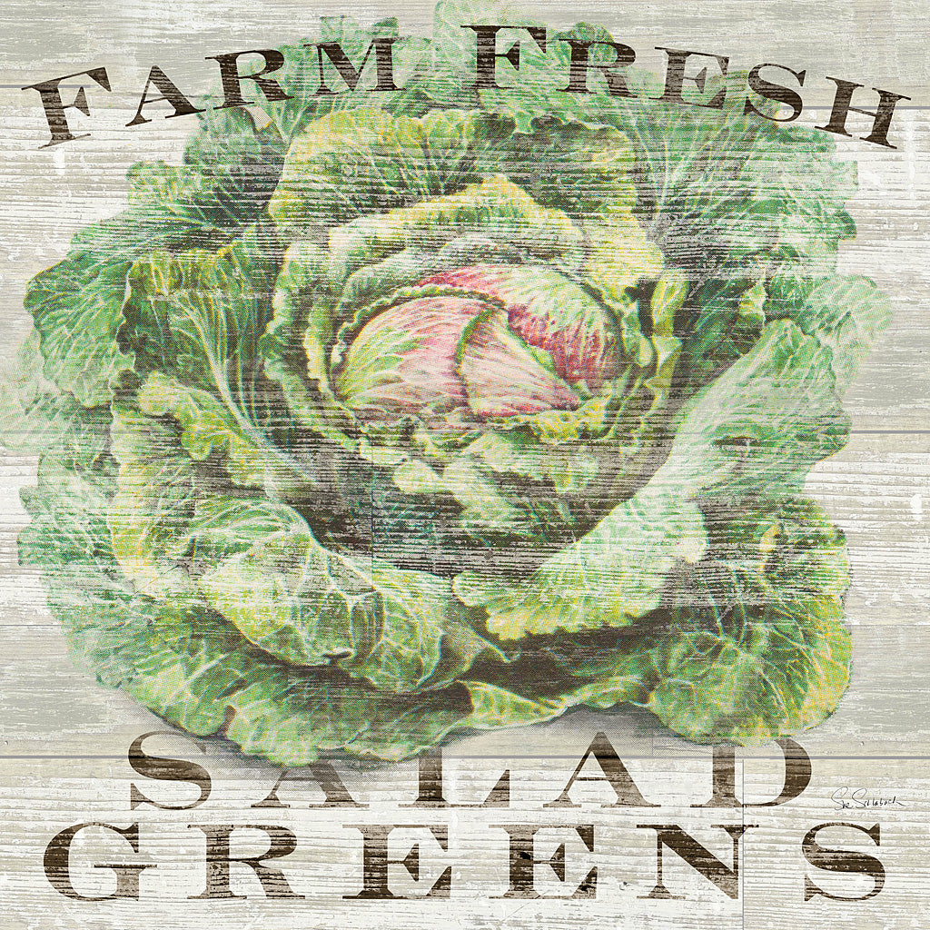 Reproduction of Farm Fresh Greens by Sue Schlabach - Wall Decor Art