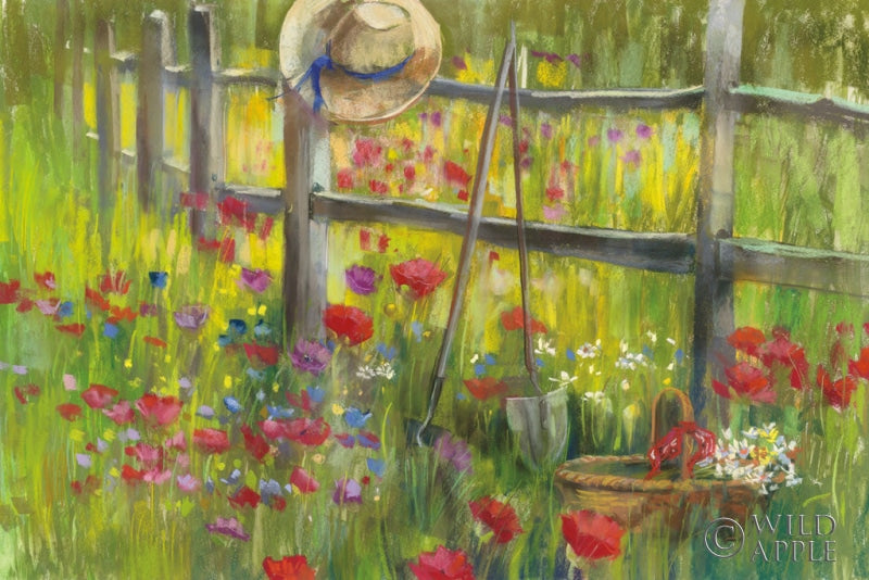 Reproduction of Gardening by the Fence by Carol Rowan - Wall Decor Art