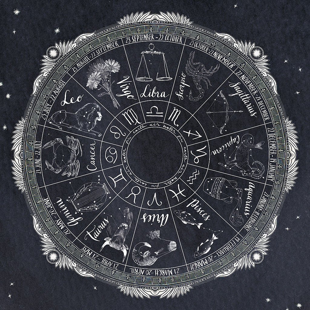 Reproduction of Night Sky Zodiac by Sara Zieve Miller - Wall Decor Art