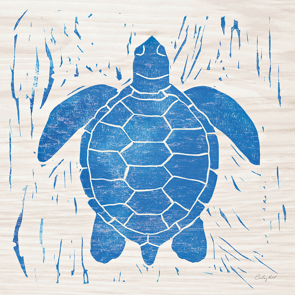 Reproduction of Sea Creature Turtle Blue by Courtney Prahl - Wall Decor Art