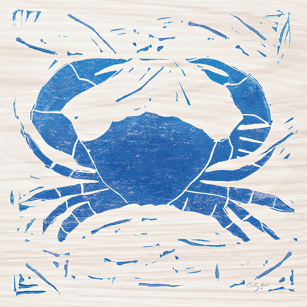 Reproduction of Sea Creature Crab Blue by Courtney Prahl - Wall Decor Art