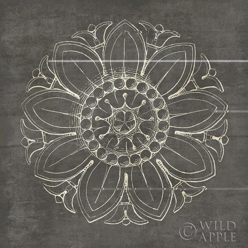Reproduction of Rosette VII Gray by Wild Apple Portfolio - Wall Decor Art