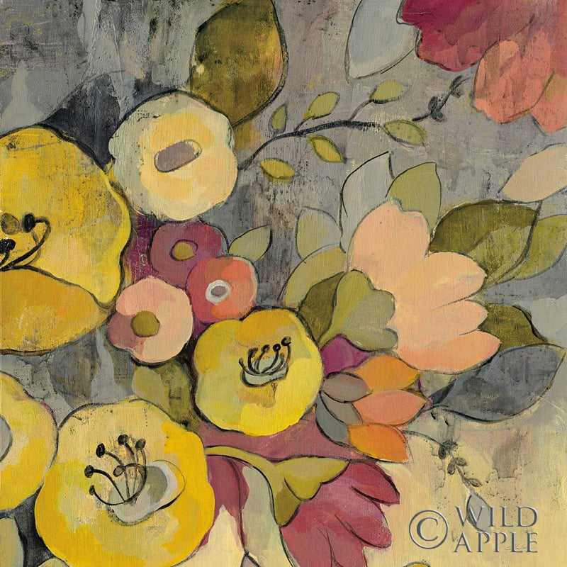 Reproduction of Yellow Floral Duo I Crop by Silvia Vassileva - Wall Decor Art