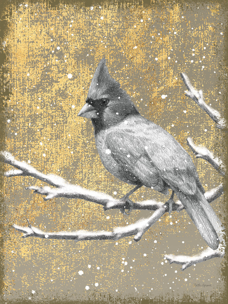 Reproduction of Winter Birds Cardinal Neutral by Beth Grove - Wall Decor Art
