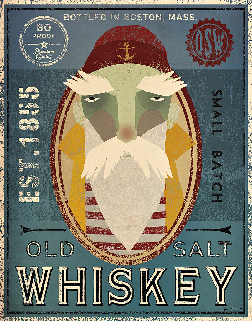 Reproduction of Fisherman VIII Old Salt Whiskey by Ryan Fowler - Wall Decor Art
