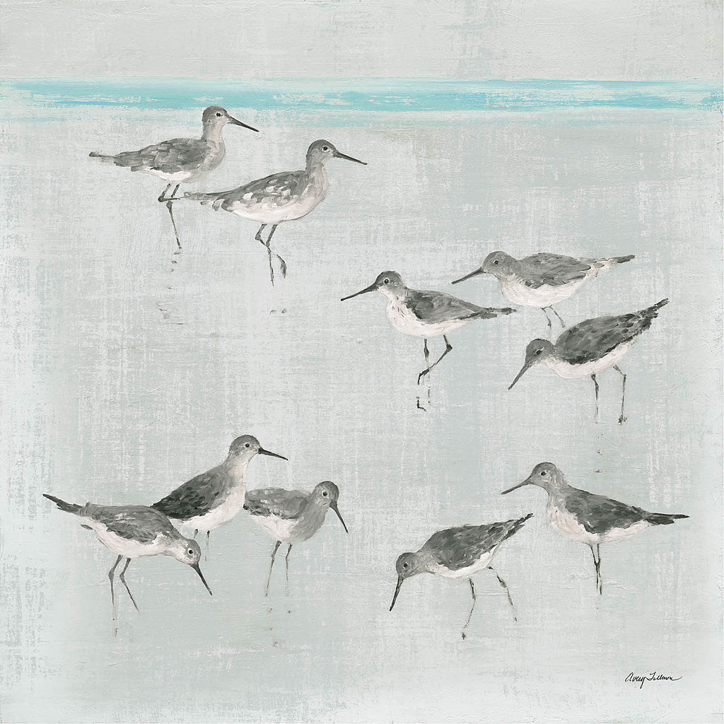 Reproduction of Sandpipers Gray by Avery Tillmon - Wall Decor Art