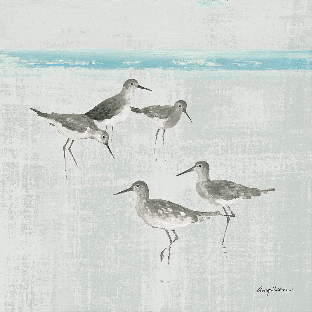 Reproduction of Sandpipers Square I Gray by Avery Tillmon - Wall Decor Art