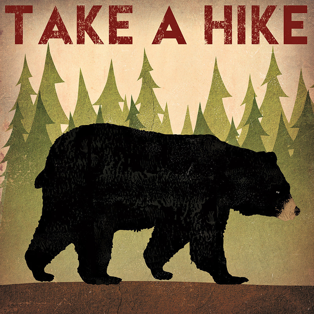Reproduction of Take a Hike Black Bear by Ryan Fowler - Wall Decor Art