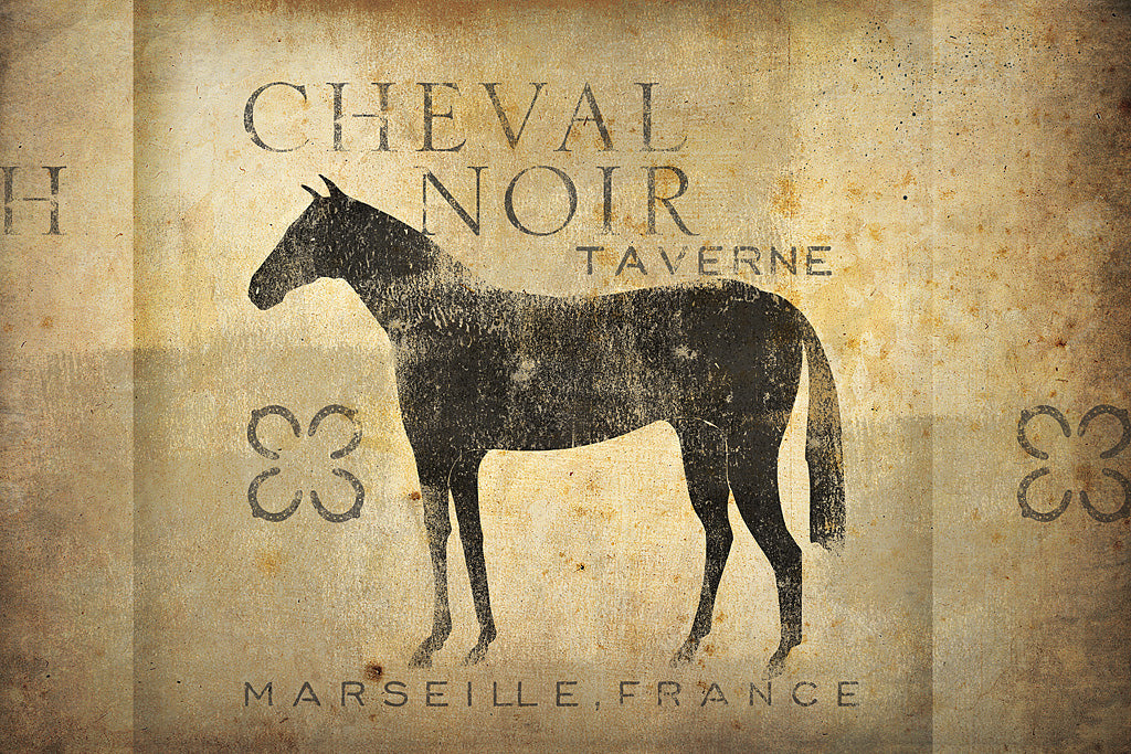 Reproduction of Cheval Noir v4 by Ryan Fowler - Wall Decor Art