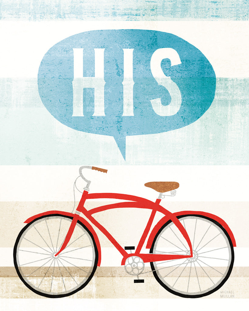 Reproduction of Beach Cruiser His II by Michael Mullan - Wall Decor Art