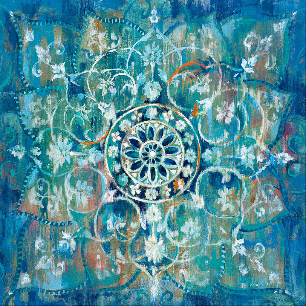 Reproduction of Mandala in Blue I Sq by Danhui Nai - Wall Decor Art