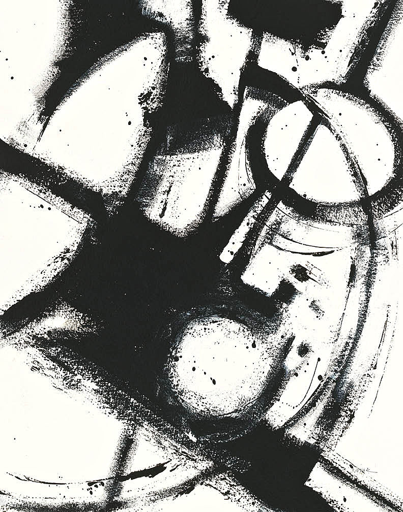 Reproduction of Expression Abstract II White Crop by Shirley Novak - Wall Decor Art