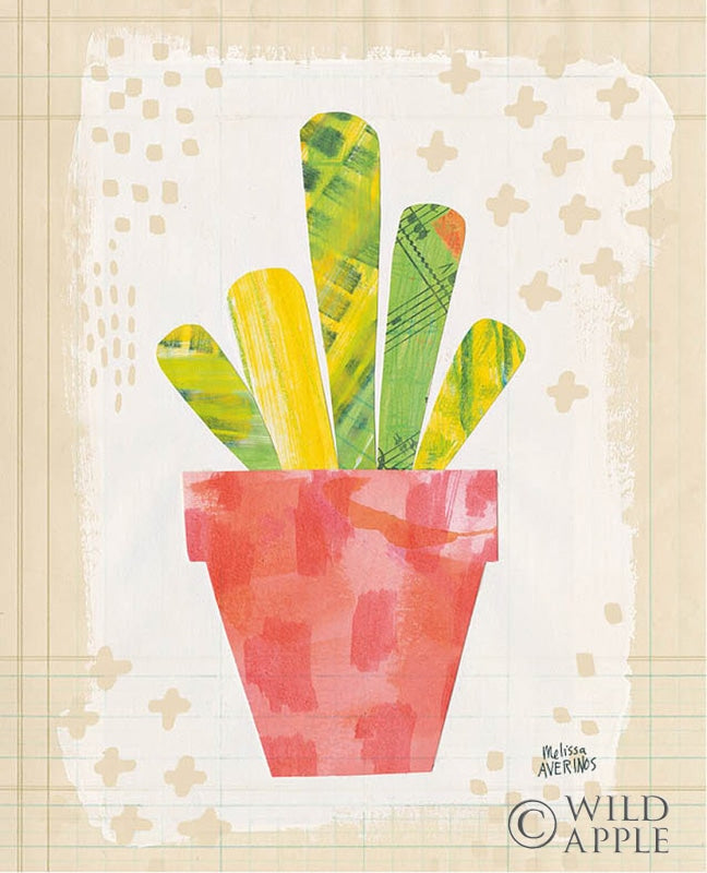 Reproduction of Collage Cactus VI on Graph Paper by Melissa Averinos - Wall Decor Art