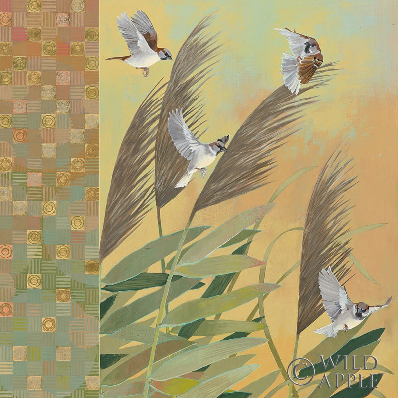 Reproduction of Sparrows and Phragmates August Evening by Kathrine Lovell - Wall Decor Art