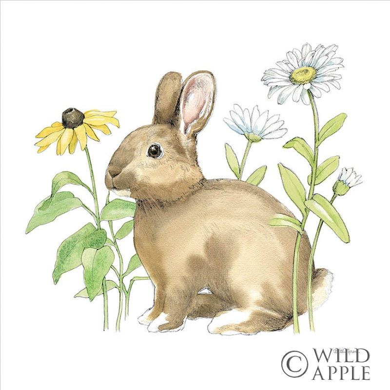 Reproduction of Wildflower Bunnies II Sq by Beth Grove - Wall Decor Art