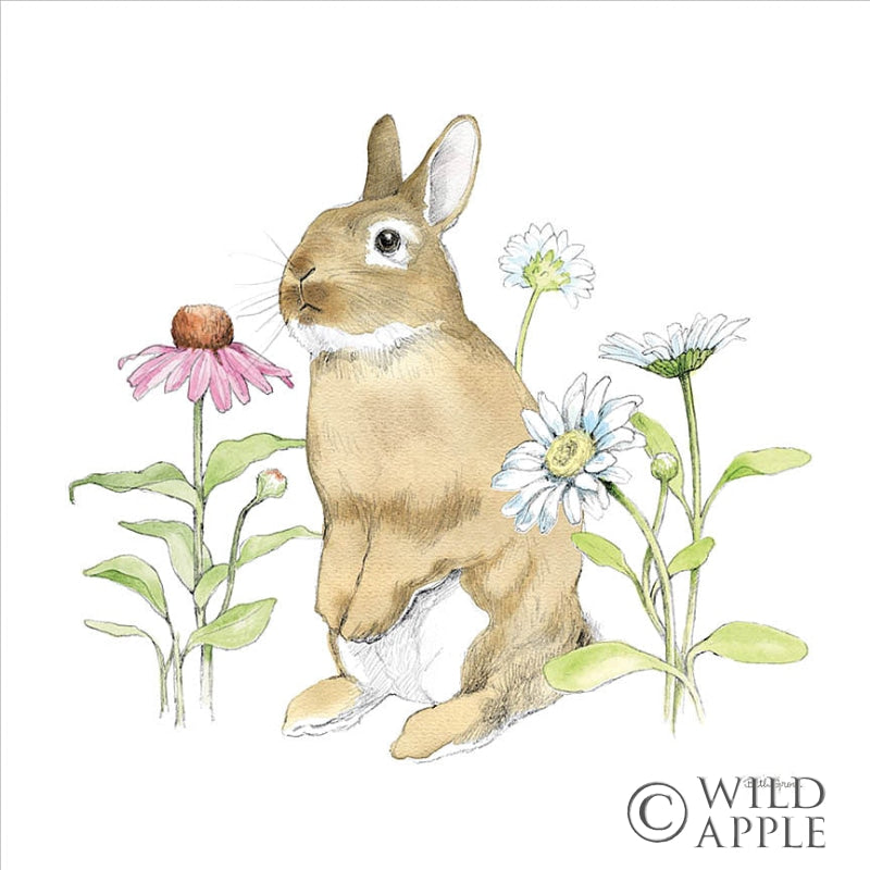 Reproduction of Wildflower Bunnies IV Sq by Beth Grove - Wall Decor Art
