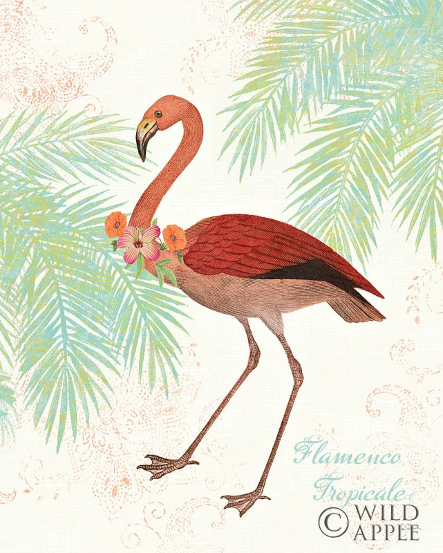 Reproduction of Flamingo Tropicale II by Sue Schlabach - Wall Decor Art