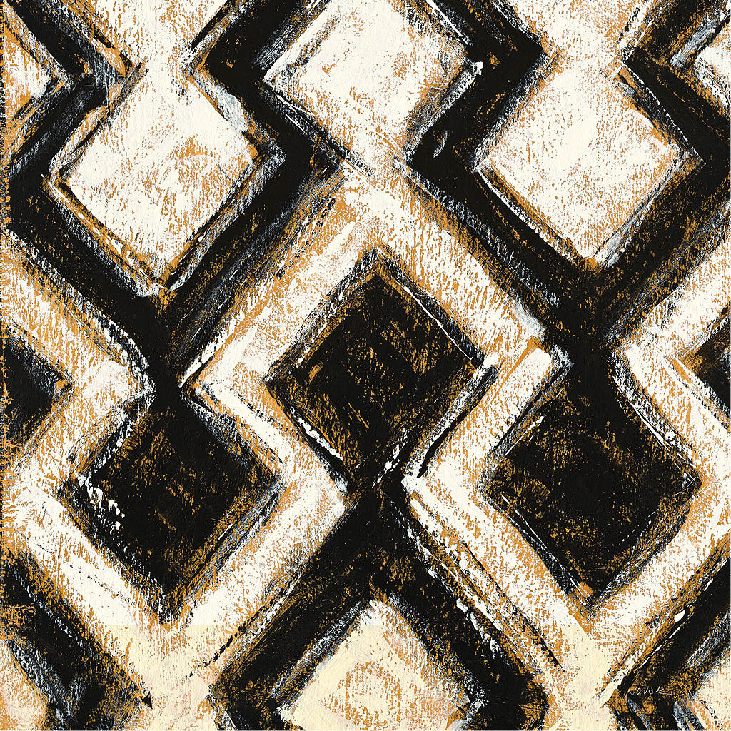 Reproduction of Black and Gold Geometric III Crop by Shirley Novak - Wall Decor Art