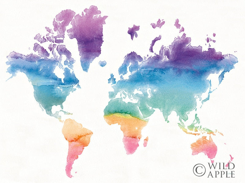 Reproduction of Watercolor World by Mike Schick - Wall Decor Art