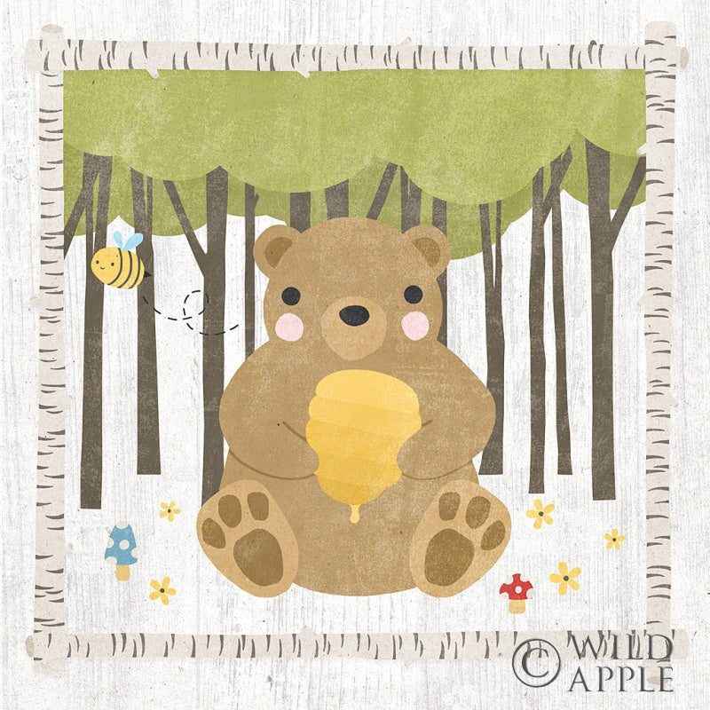 Reproduction of Woodland Hideaway Bear by Moira Hershey - Wall Decor Art