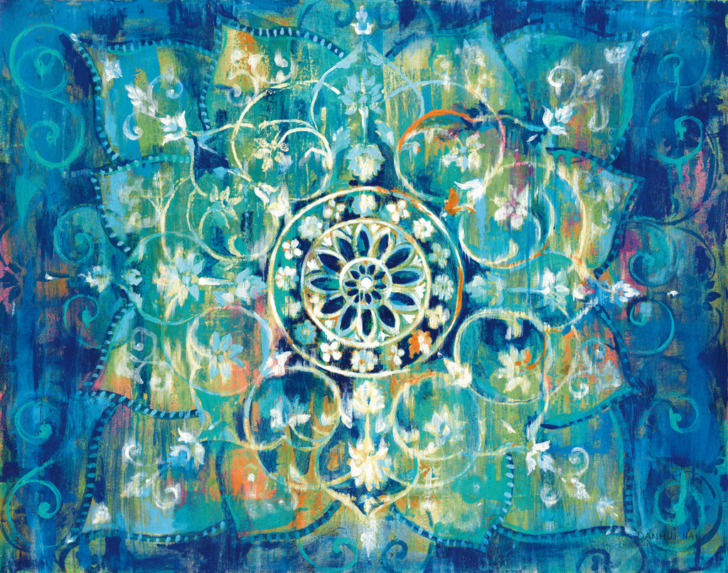 Reproduction of Mandala in Blue I Bright by Danhui Nai - Wall Decor Art