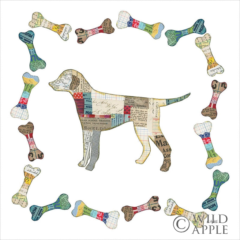 Reproduction of Good Dog II Sq with Border by Courtney Prahl - Wall Decor Art