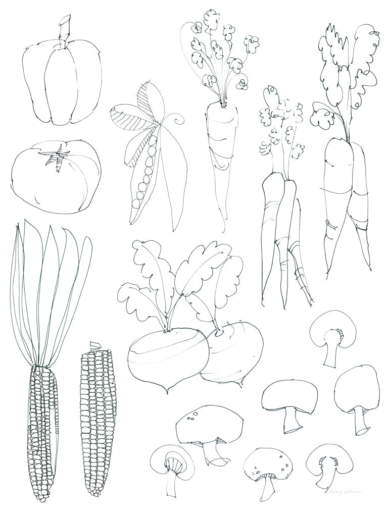 Reproduction of Line Art Veggies Crop by Avery Tillmon - Wall Decor Art