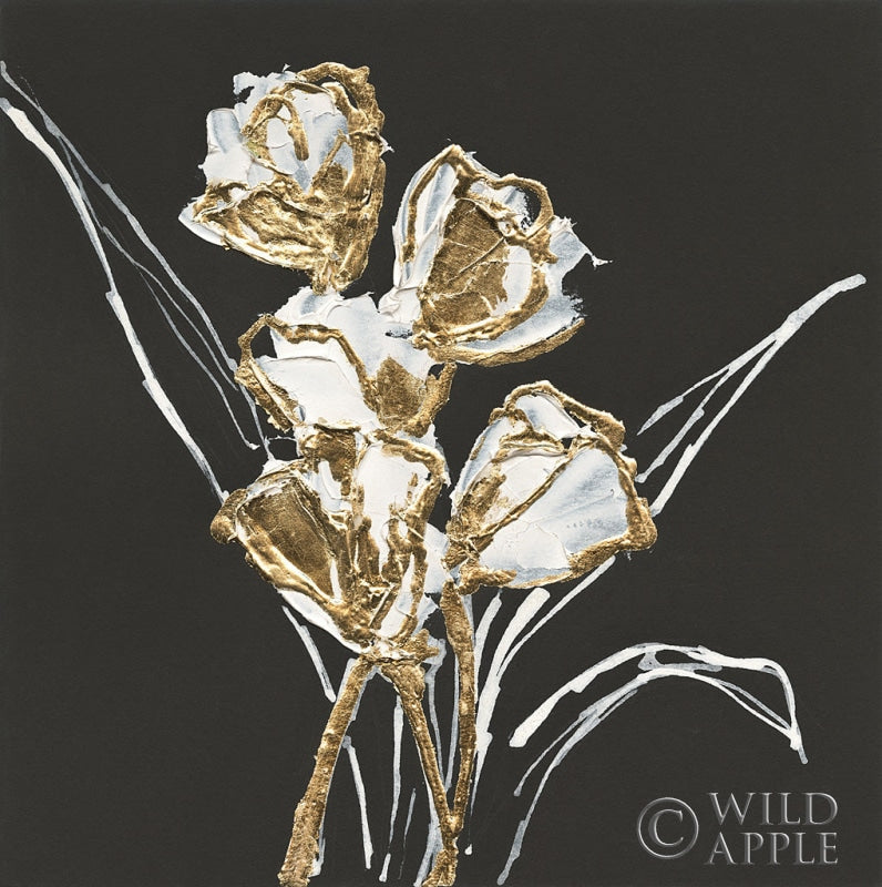Reproduction of Gilded Tulips by Chris Paschke - Wall Decor Art