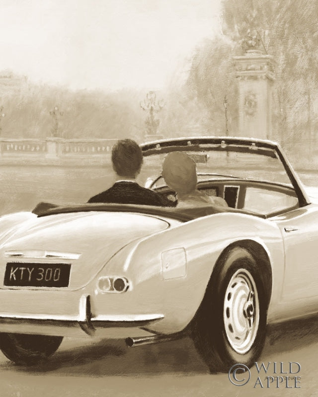 Reproduction of A Ride in Paris II Sepia Crop by Marco Fabiano - Wall Decor Art