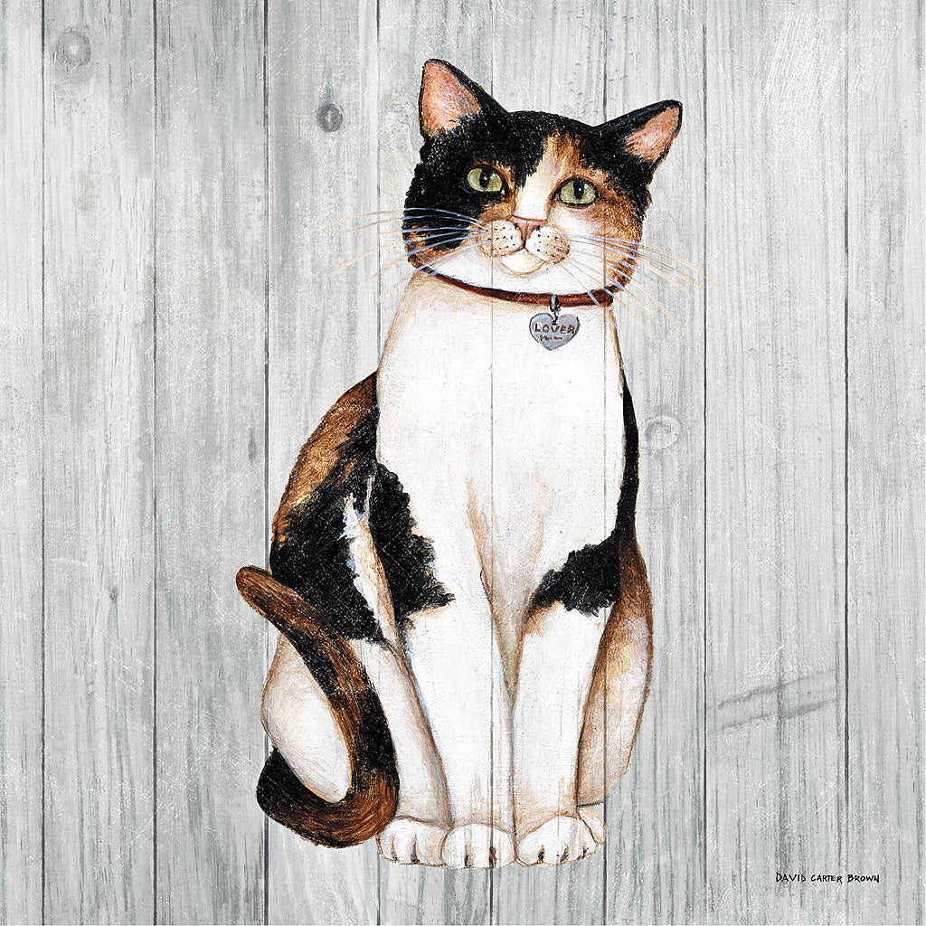Reproduction of Country Kitty III on Wood by David Carter Brown - Wall Decor Art