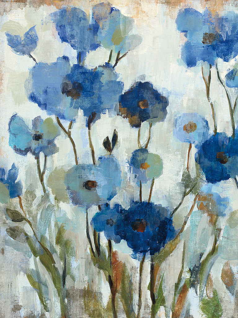 Reproduction of Abstracted Floral in Blue II by Silvia Vassileva - Wall Decor Art