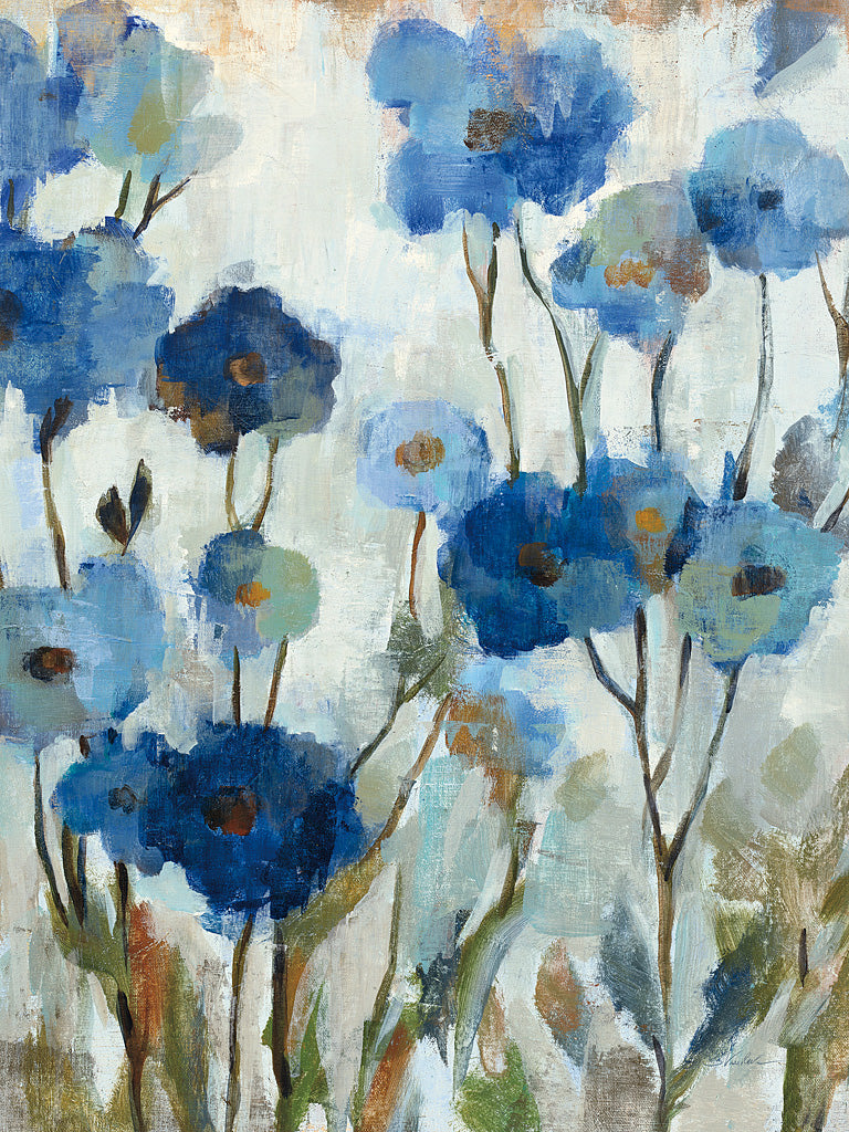 Reproduction of Abstracted Floral in Blue III by Silvia Vassileva - Wall Decor Art