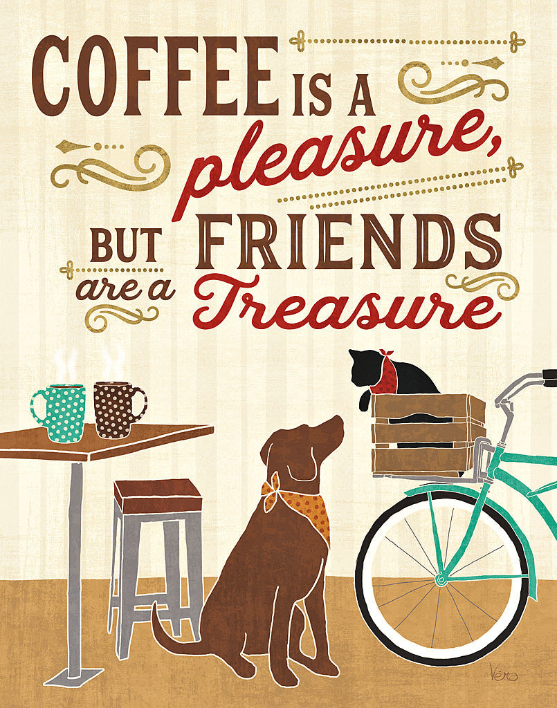 Reproduction of Coffee and Friends II by Veronique Charron - Wall Decor Art