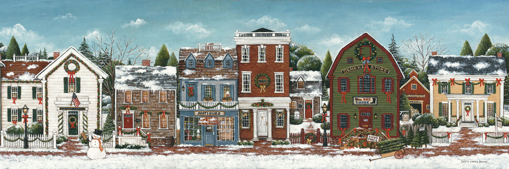 Reproduction of Christmas Village Crop by David Carter Brown - Wall Decor Art
