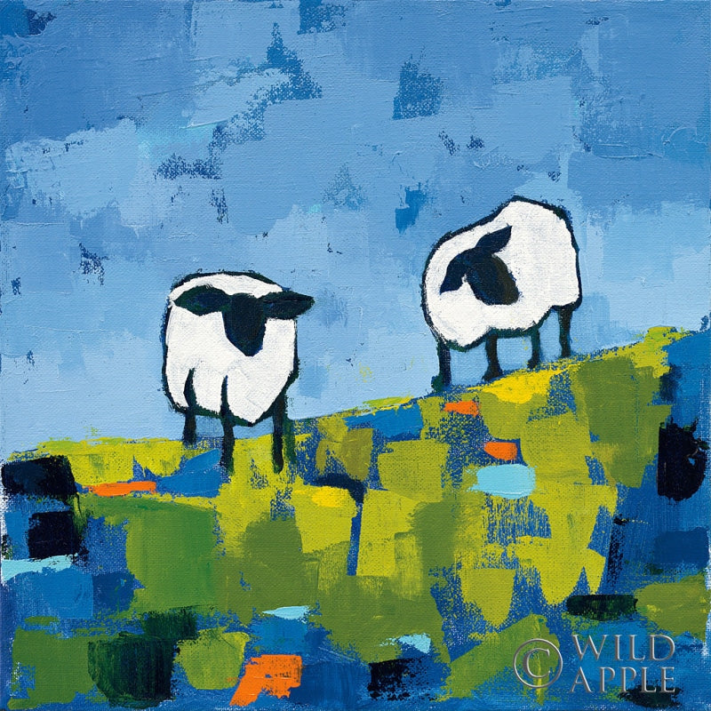Reproduction of Two Sheep by Phyllis Adams - Wall Decor Art
