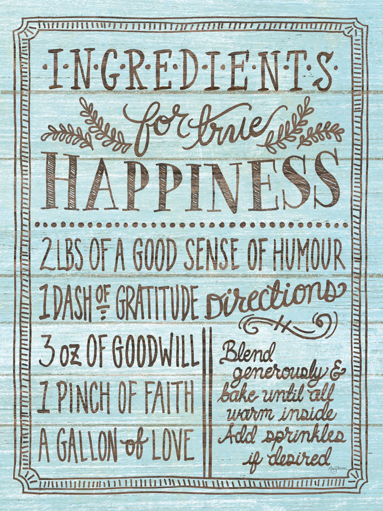 Reproduction of Ingredients For Life II Blue by Mary Urban - Wall Decor Art