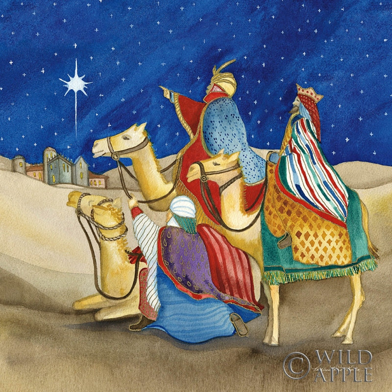 Reproduction of Christmas in Bethlehem II Square by Kathleen Parr McKenna - Wall Decor Art