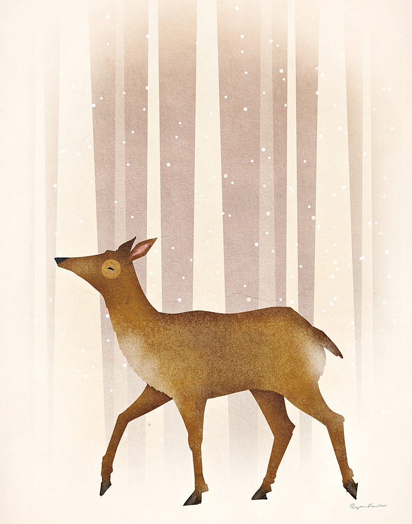 Reproduction of Snowy Doe by Ryan Fowler - Wall Decor Art