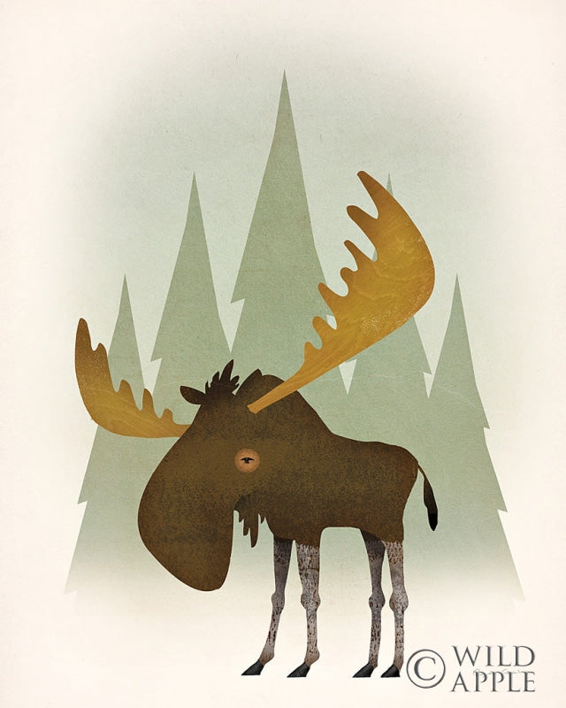 Reproduction of Forest Moose by Ryan Fowler - Wall Decor Art