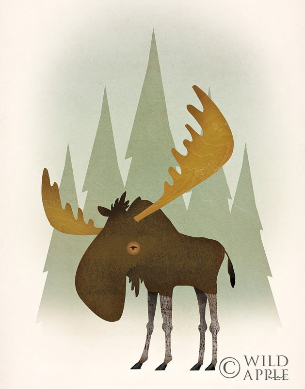 Reproduction of Forest Moose by Ryan Fowler - Wall Decor Art