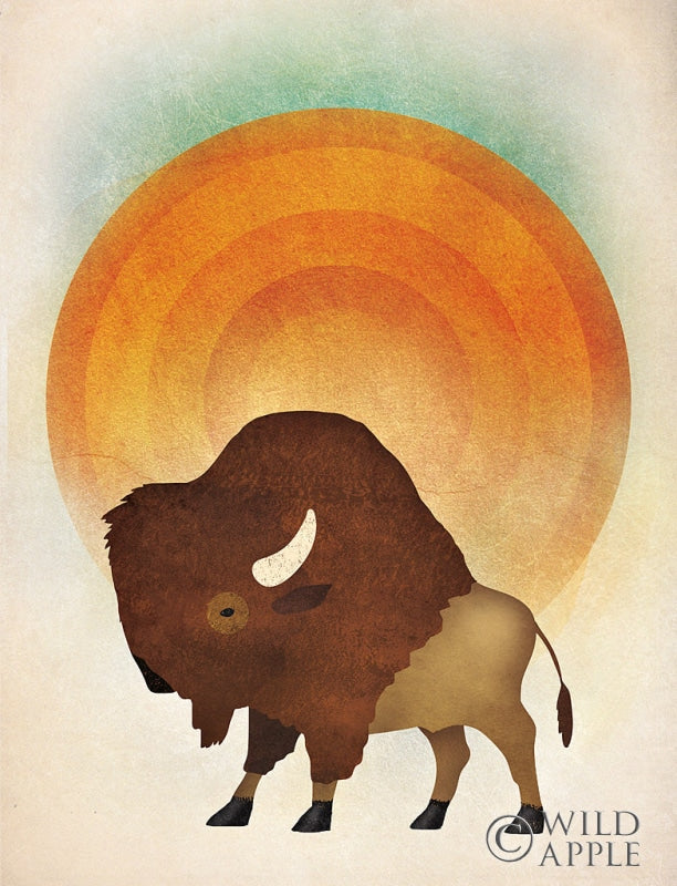 Reproduction of Blazing Sun Bison by Ryan Fowler - Wall Decor Art