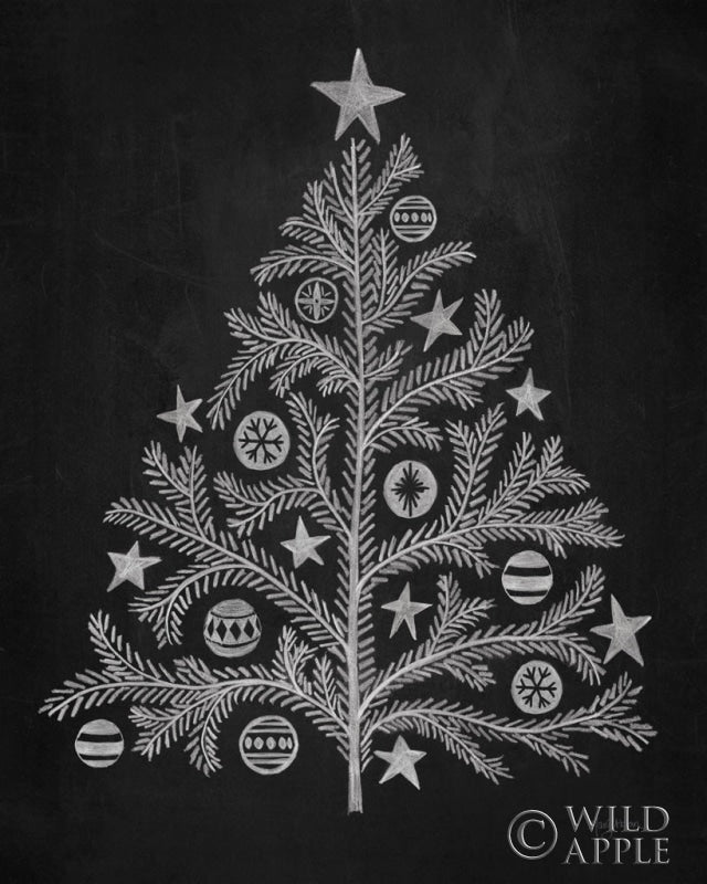 Reproduction of Chalkboard Holiday Trees II by Mary Urban - Wall Decor Art