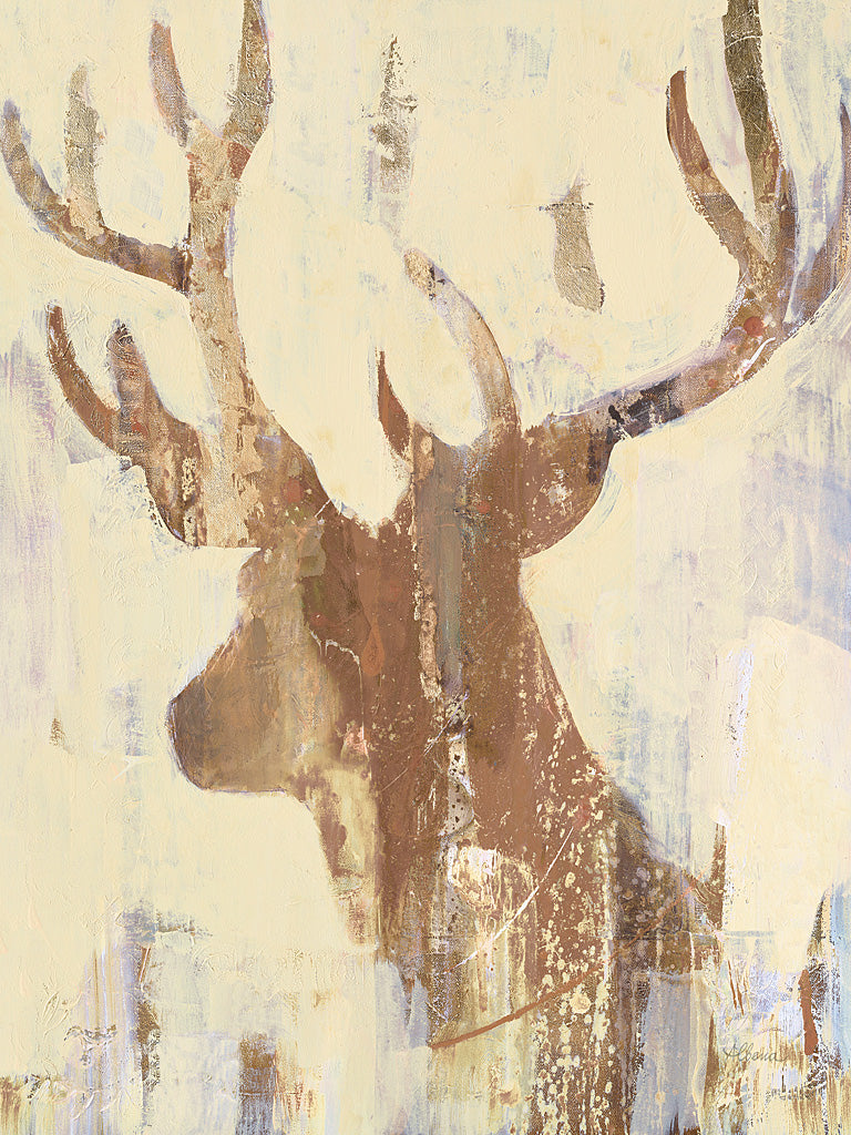 Reproduction of Golden Antlers II Neutral Grey by Albena Hristova - Wall Decor Art