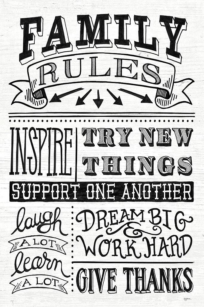 Reproduction of Family Rules II by Mary Urban - Wall Decor Art