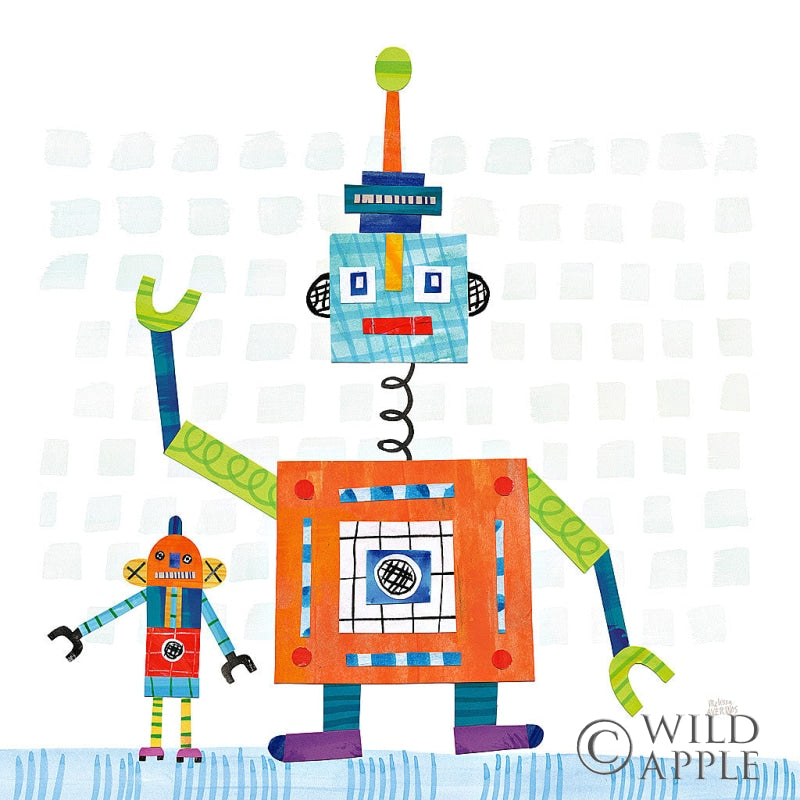 Reproduction of Robot Party III on Square Toys by Melissa Averinos - Wall Decor Art