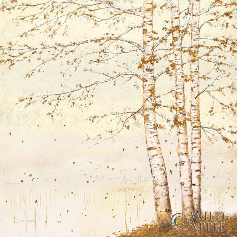 Reproduction of Golden Birch II Off White by James Wiens - Wall Decor Art