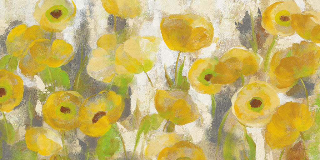 Reproduction of Floating Yellow Flowers I Crop by Silvia Vassileva - Wall Decor Art