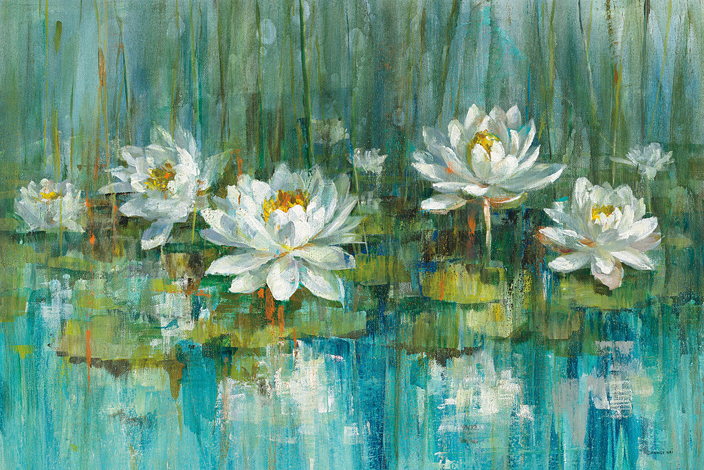 Reproduction of Water Lily Pond v2 Crop by Danhui Nai - Wall Decor Art