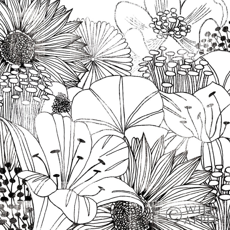Reproduction of Contemporary Garden I Black and White by Michael Mullan - Wall Decor Art