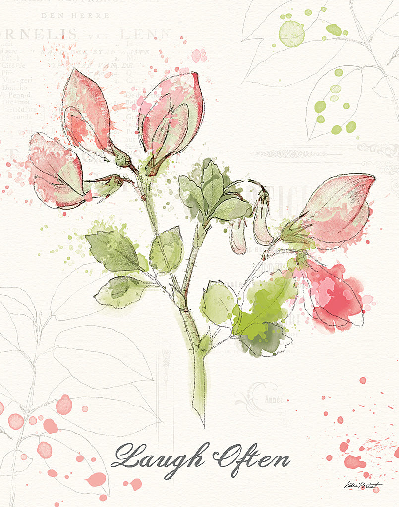 Reproduction of Floral Splash II Laugh Often by Katie Pertiet - Wall Decor Art